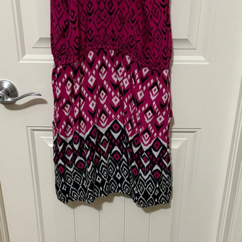 Banana Republic Pink and‎ Black Patterned Dress